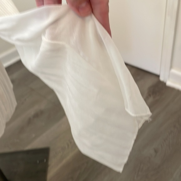 Stradivarius White Long Sleeve Layered Pleated Top - Picture 3 of 6